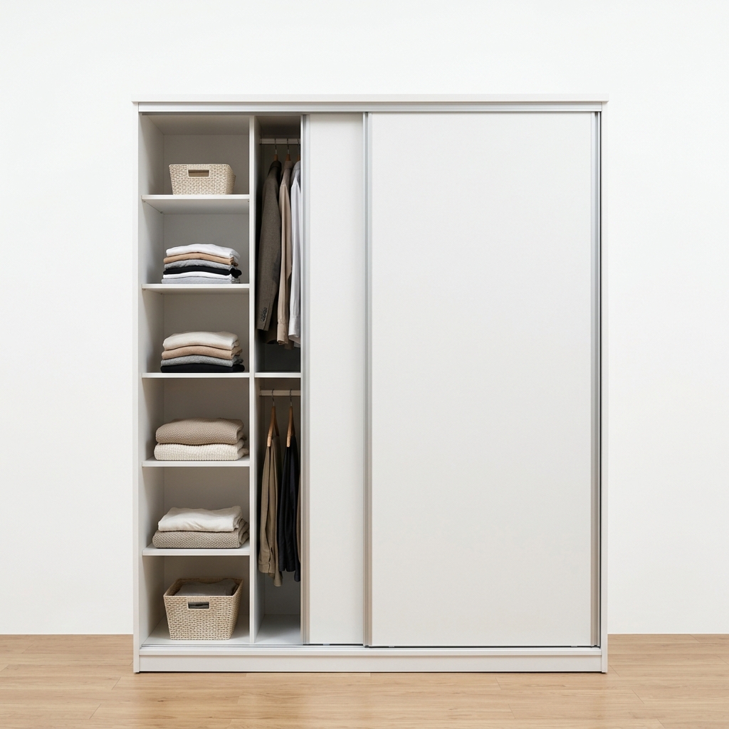 Lemari Putih Double Slide